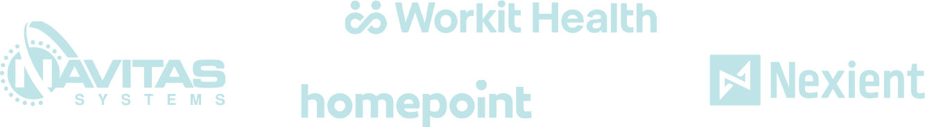 Navitas, Homepoint, Workit Health and Nexient logos