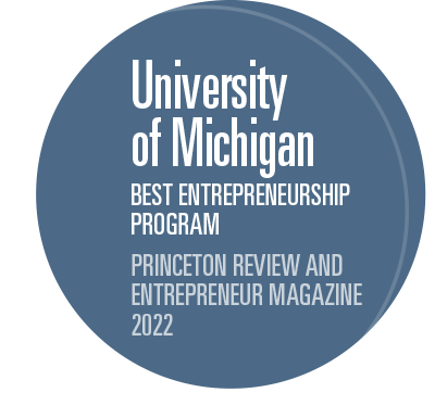 University of Michigan ranked Best Entrepreneurship Program graphic