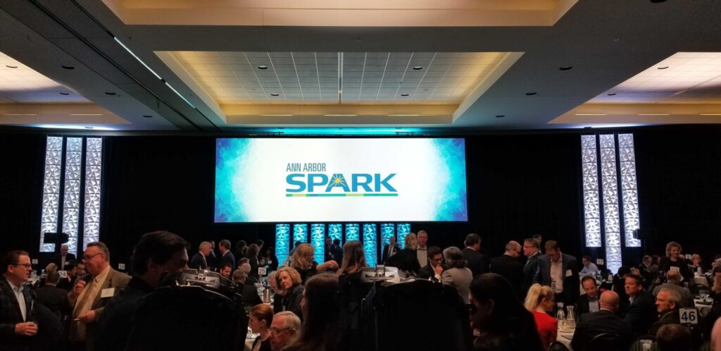 screen that reads Ann Arbor SPARK at Annual meeting