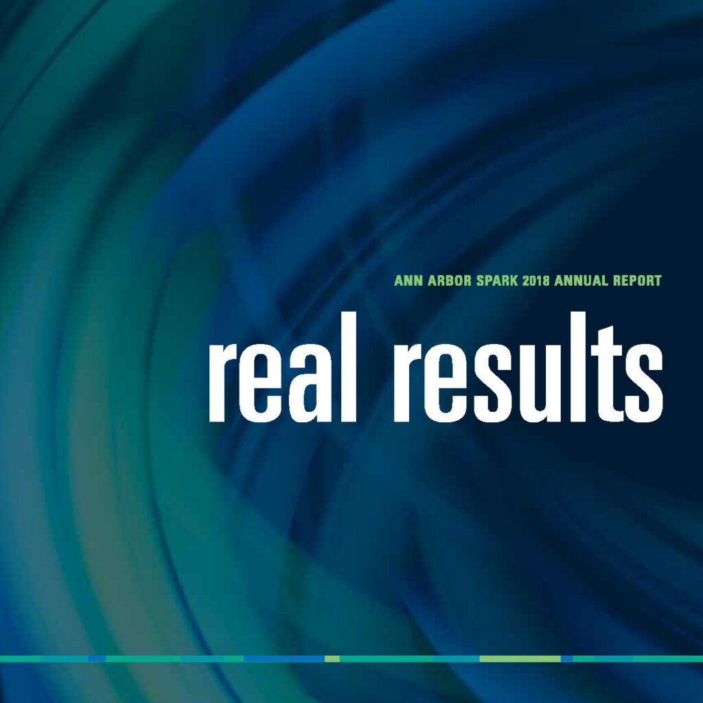 real results-annual report-green, blue, and black background
