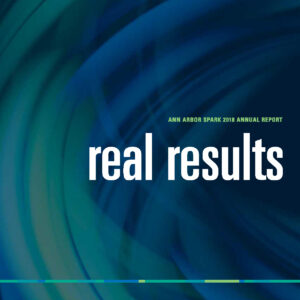 real results-annual report-green, blue, and black background