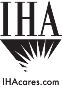 black and white IHA logo