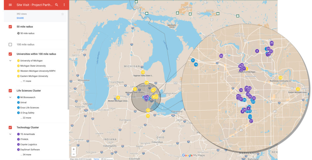 Ann Arbor Site Selection KLA-Tencor Site Visit Interactive Map