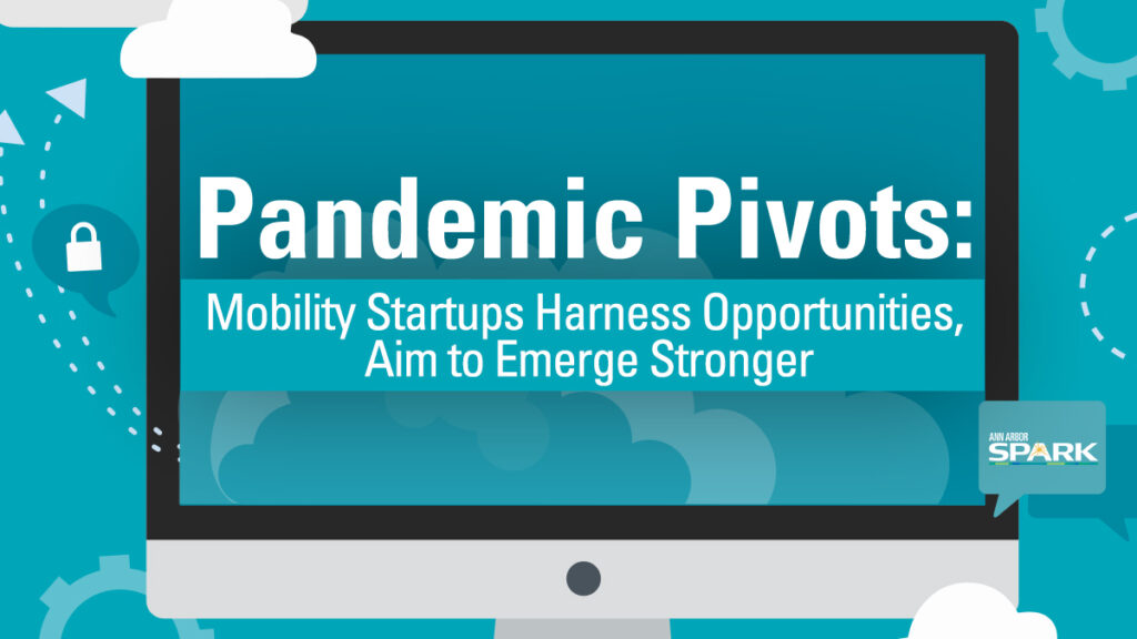 pandemic pivots banner with computer background