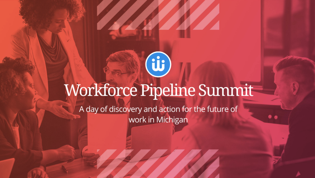 Business professionals discussing with red filter over image-Workforce Pipeline Summit
