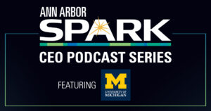 Ann Arbor SPARK podcast featuring UofM banner