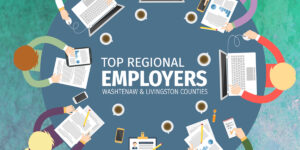 Top Employers-abstract graphic of employees working on tasks