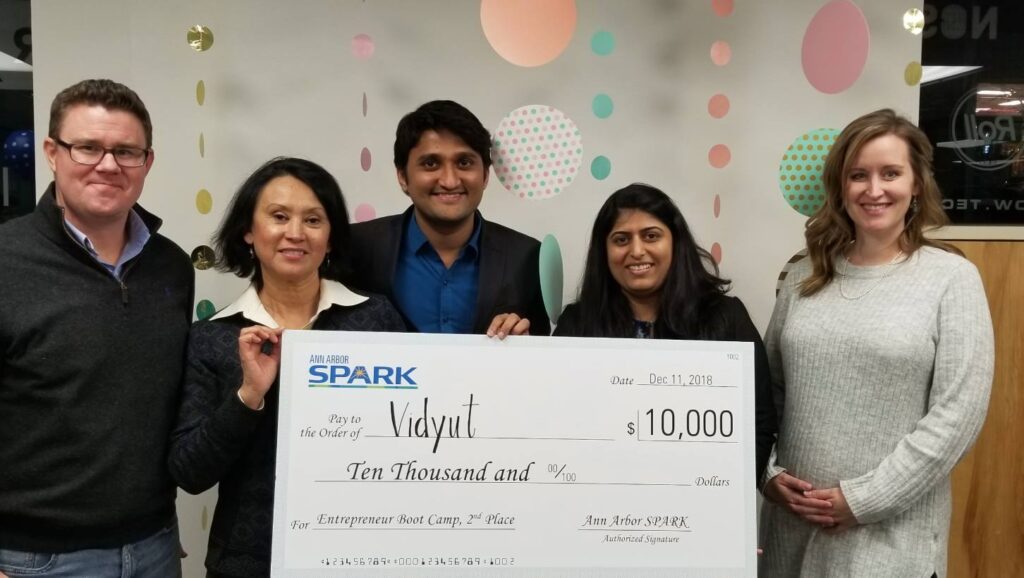 Vidyut is the second place winner of Ann Arbor SPARK's fall Entrepreneur Boot Camp.