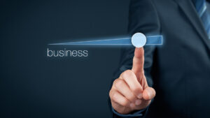 Businessman plan to accelerate business growth - business improvement concept.