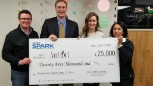 SafetyBit accepting award from Ann Arbor SPARK