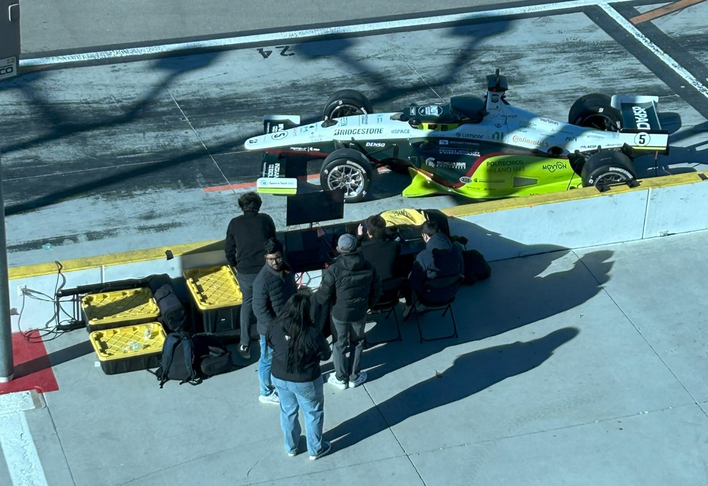 Human Pit crew at first Autonomous Indy Car Race